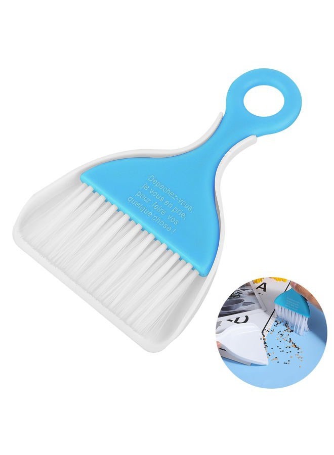 COBEE Diamond Painting Applicator Brush with Funnel, Mini Artist Drawing Flat Brush for Picker Spilled Diamonds Organizer Portable Table Desktop Cleaning DIY Art Brushes for Handicraft Lover(Blue) - Image 1