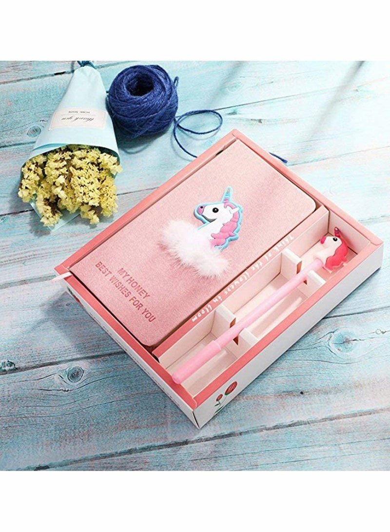 Excefore Unicorn Notebook 2 in 1 Stationery Set with Pen, Stationery Diary Handbook Notebooks Pocket Notepad, for All Ages Study School Kids Stationary Gifts Tools  - Image 2