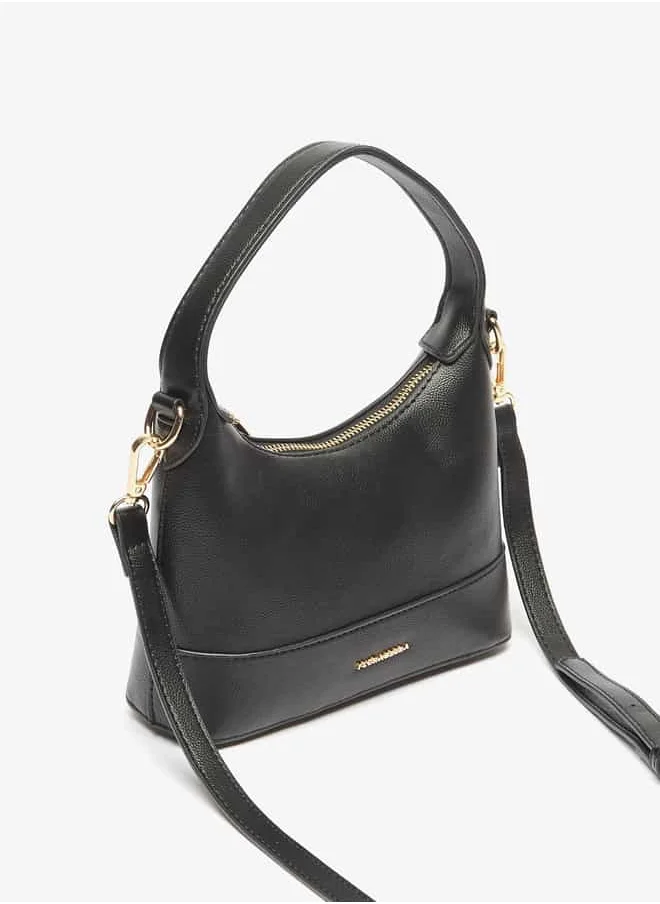 Flora Bella By Shoexpress Women Textured Crossbody Bag with Zip Closure and Adjustable Strap