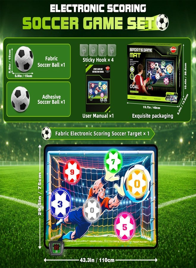 VATOS Electronic Scoring Soccer Toy Game Set for Kids, Indoor Outdoor Soccer Training Target with Real-Time Scoring & Sound, 2 Play Modes, Soft Fabric Goal&2 Balls, Sport Gift for Boys Girls Ages 3+ - Image 2