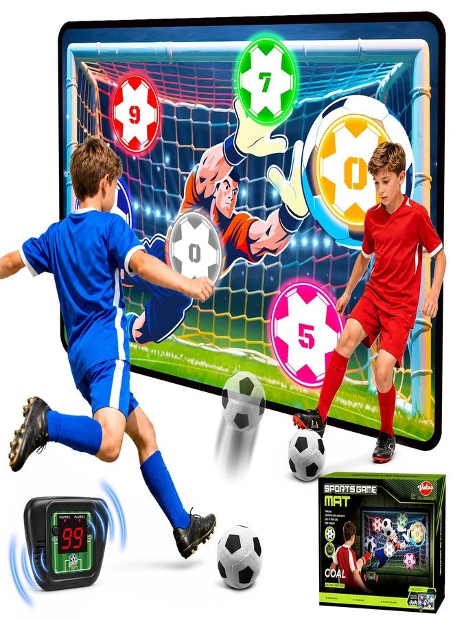 VATOS Electronic Scoring Soccer Toy Game Set for Kids, Indoor Outdoor Soccer Training Target with Real-Time Scoring & Sound, 2 Play Modes, Soft Fabric Goal&2 Balls, Sport Gift for Boys Girls Ages 3+ - Image 1