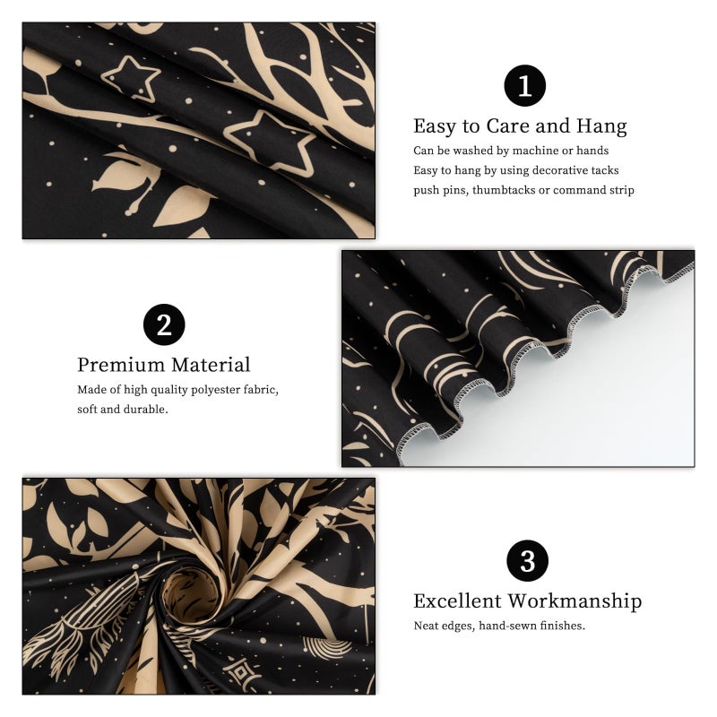 Avinyl Tree of Life Wall Tapestry for Bedroom, Sun and Moon Hippie Tapestries Aesthetic, Black and Gold Wall Hanging Home Decor for Dorm Living Room Office 51in x 60in - Image 5