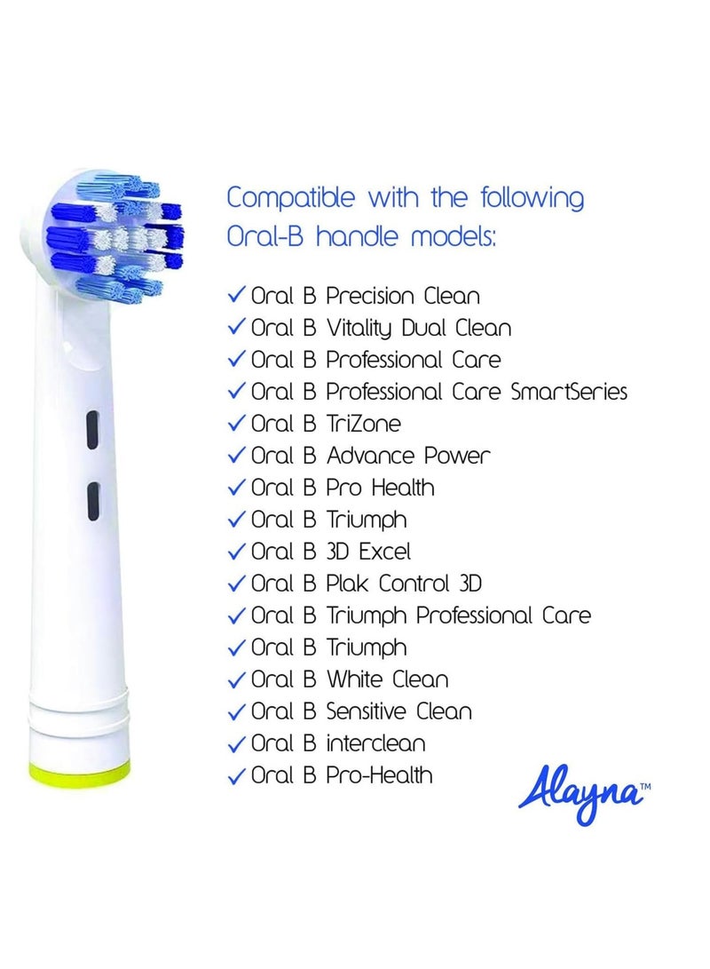 Alayna Replacement Brush Heads Compatible with OralB Braun- Pack of 8 Professional Electric Toothbrush Heads- Precision Refills for Oral-b 7000, Clean, Oral B Pro 1000, 9600, 500, 3000, 8000, Vitality Plus! - Image 5