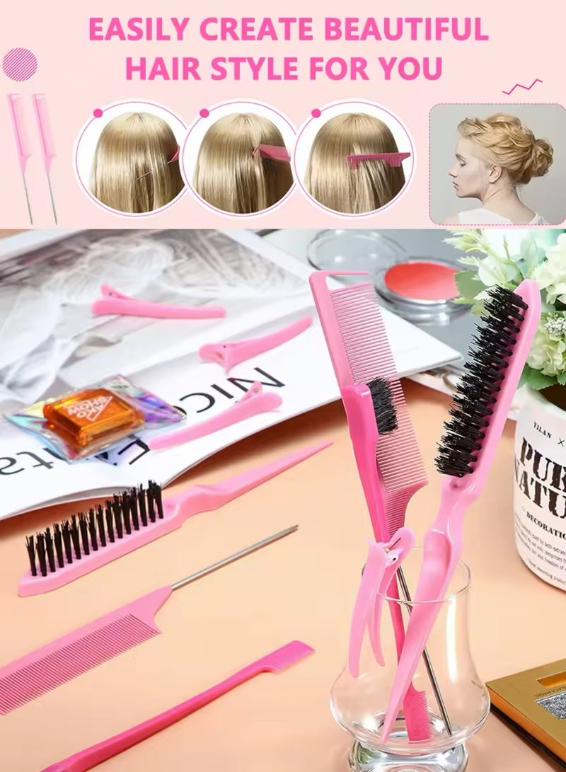 COYICMSS 12pcs Detangling Hair Comb Set Massage Anti-static Hollow Out Wet Teasing Rat Tail Brush with Spray Bottle Barber Styling Tools  - Image 3
