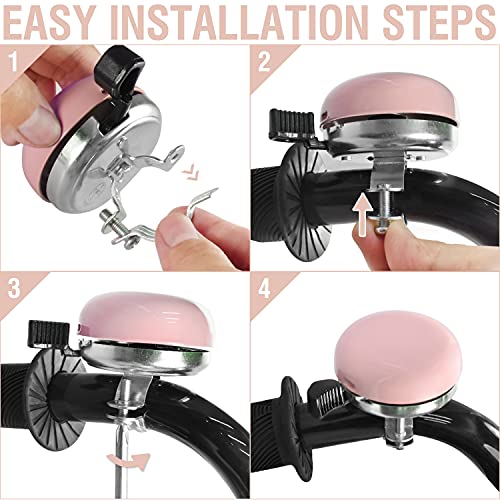 MARQUE Beach Cruiser Bike Bell – Classic Bicycle Bell Design for Adults and Kids with Traditional Ring Sound (Pink) - Image 5