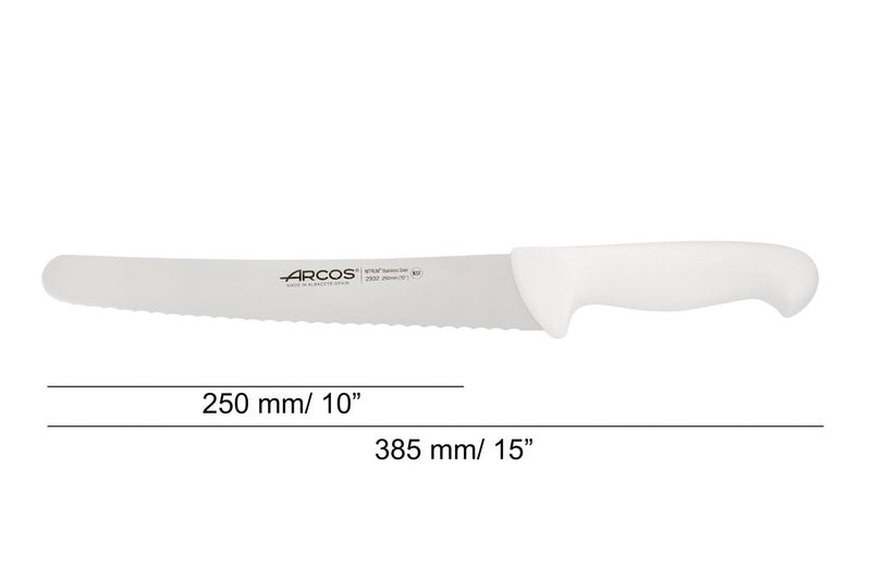 Arcos سكين المعجنات المسننة 10 بوصة من أركوس 2900 باللون الأبيض - Image 2