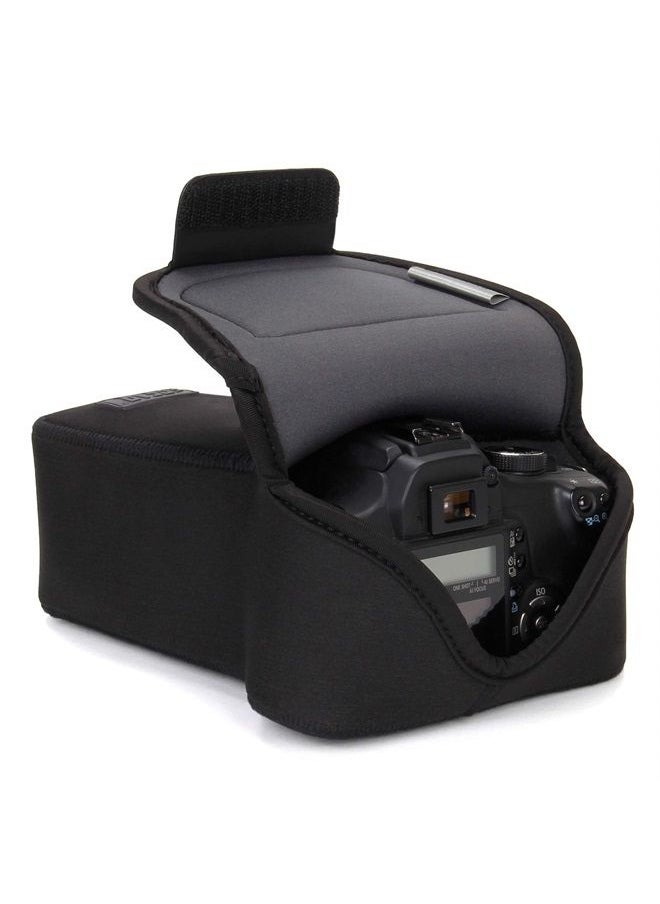 USA Gear USA GEAR Camera Sleeve and Zoom Lens DSLR Camera Case with DSLR Sleeve Protection, Holster Belt Loop and Accessory Storage - Compatible with Canon, Nikon, Sony, Olympus, Pentax and More (Black)  - Image 1
