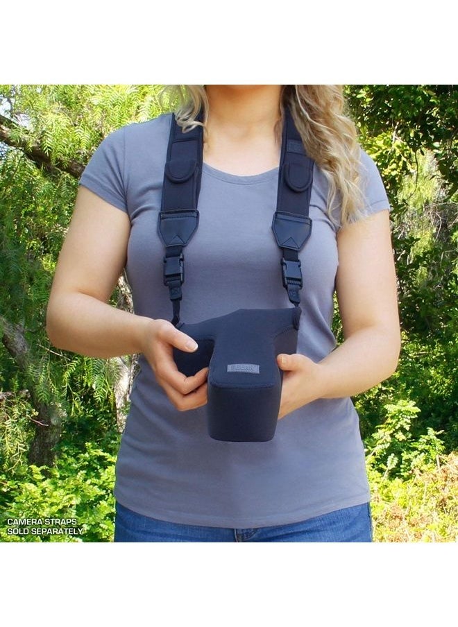 USA Gear USA GEAR Camera Sleeve and Zoom Lens DSLR Camera Case with DSLR Sleeve Protection, Holster Belt Loop and Accessory Storage - Compatible with Canon, Nikon, Sony, Olympus, Pentax and More (Black)  - Image 5