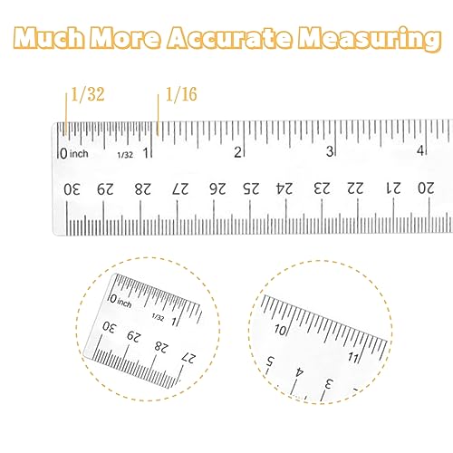 EACOZY Plastic Ruler, 12 Inch Clear Plastic Ruler, Centimeter, Millimeter and Inches, Pack of 2 - Image 5