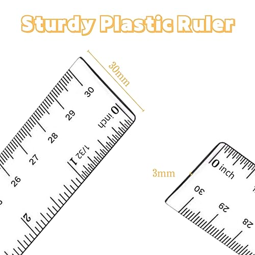 EACOZY Plastic Ruler, 12 Inch Clear Plastic Ruler, Centimeter, Millimeter and Inches, Pack of 2 - Image 4