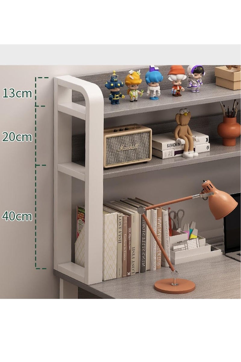 AIWANTO Modern Work Desk with 3 Drawers & 2 Open Storage Shelves – Spacious 140x147x50cm Study Table for Home Office, Bedroom, or Workspace - Image 3