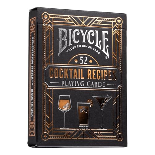 Bicycle Cocktail Playing Cards Includes 52 Cocktail Recipes Featuring Old Fashioned Margarita Moscow Mule Daiquiri and Mojito Cocktail Recipes 1 Deck - Image 1
