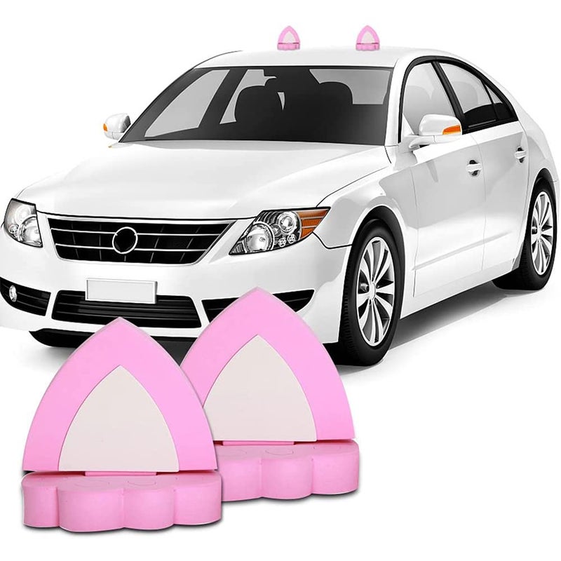 YGMONER 3D Cat Ear Car Roof Decoration Cute EVA Foam Sticker for Auto Exterior Kitten Car Styling Decor Accessories Pink - Image 3