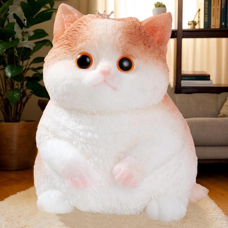 YJPPDD Big taba Squishy Cat Handmade Squishy Cat for AdultKids Stress Relief Cute Soft Cat Design Perfect Squeeze Toys Gift for Relaxation and Fun Dress Up Your Own Squishies CatCrown Cat - Image 3