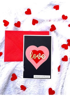 Crafted Forever Crafted Forever Love Greeting Card with envelope 4X6 inches for AnniversaryValentine Dayspouse birthdaypartner birthday heavy paper used inside blank 
