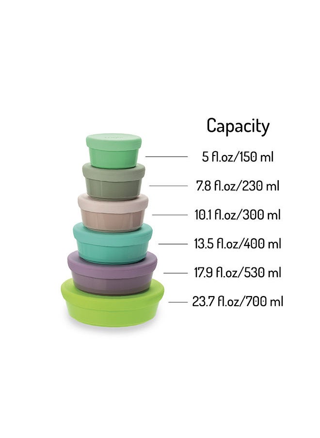 melii - Stacking And Nesting Food Storage Containers With Silicone Lids - 12 Piece Set - Image 1