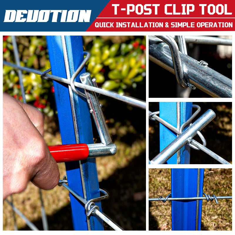 DEUOTION T-post Clips Tool, Fixing Fence Clip and Wire Steel Bender T-post Handheld Twisting Tool, Multi Functional Bender - Image 4