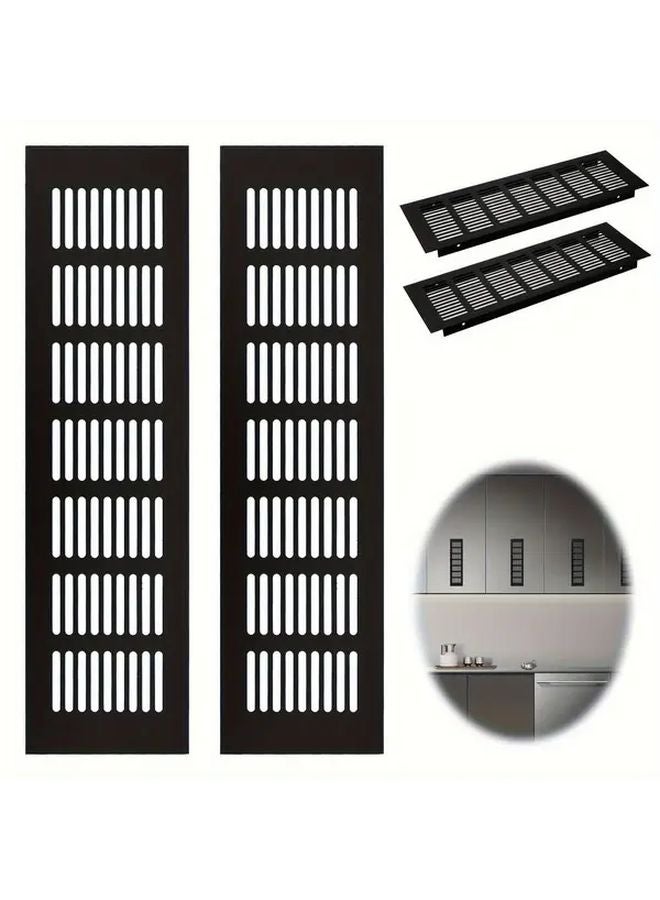 2pcs Black 3 In 1 Interlocking Aluminum Airflow Grille System EMI Shielded Heat Resistant Vent Covers - Image 3
