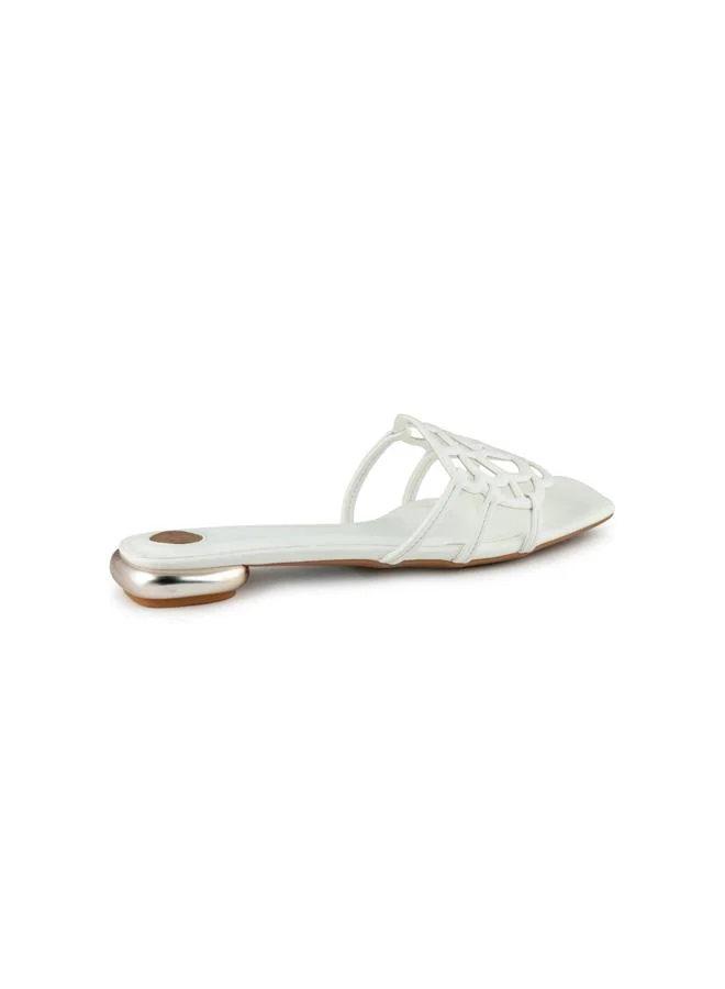 Vincci White Women Multi Strap Low Heel Sandals for Women | Best Price UAE