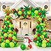 AobkDeco 284PCS Christmas Balloon Garland Arch Kit With lime Green Dark green Red Balloons Exploding Star Balloons for Christmas Party Decorations Supplies - Image 2
