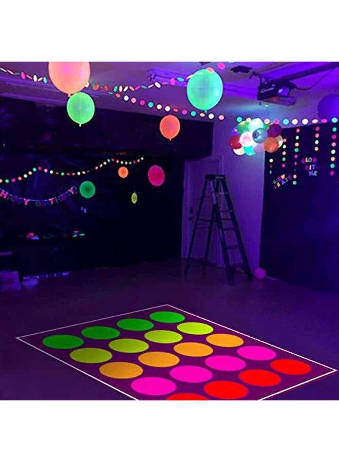 WILLBOND 25 Sheets Neon Papers Glow Party Decoration DIY Dance Floor Moves Games Classic Twister UV Reactive Multi Colored Double Sided Card Stock for Black Light Neon Birthday Wedding Fluorescent - Image 5