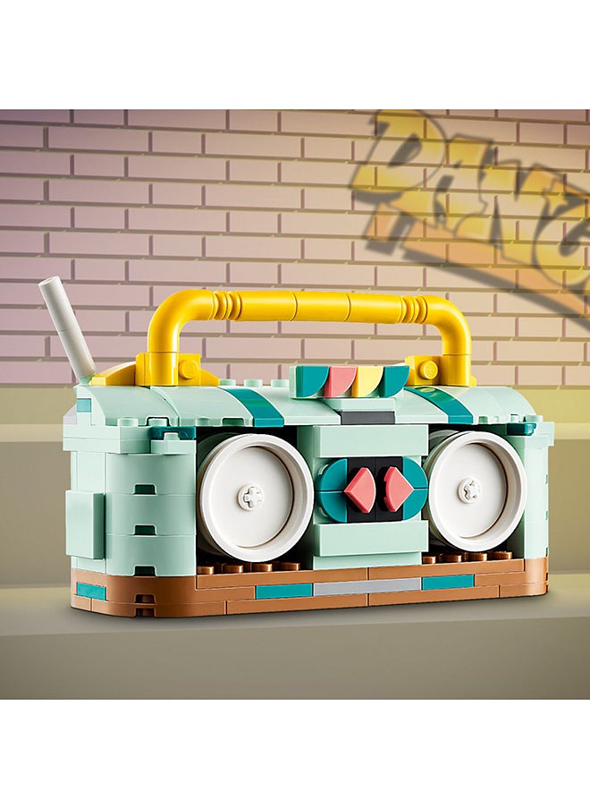 LEGO - Creator 3in1 Retro Roller Skate to Mini Skateboard Toy to Boom Box Radio, Set for 8 Plus Year Old Girls, Boys & Kids, Great Desk Decoration or Bedroom Accessories, Gifts for Music Lovers 31148 (342 pieces) - Image 1