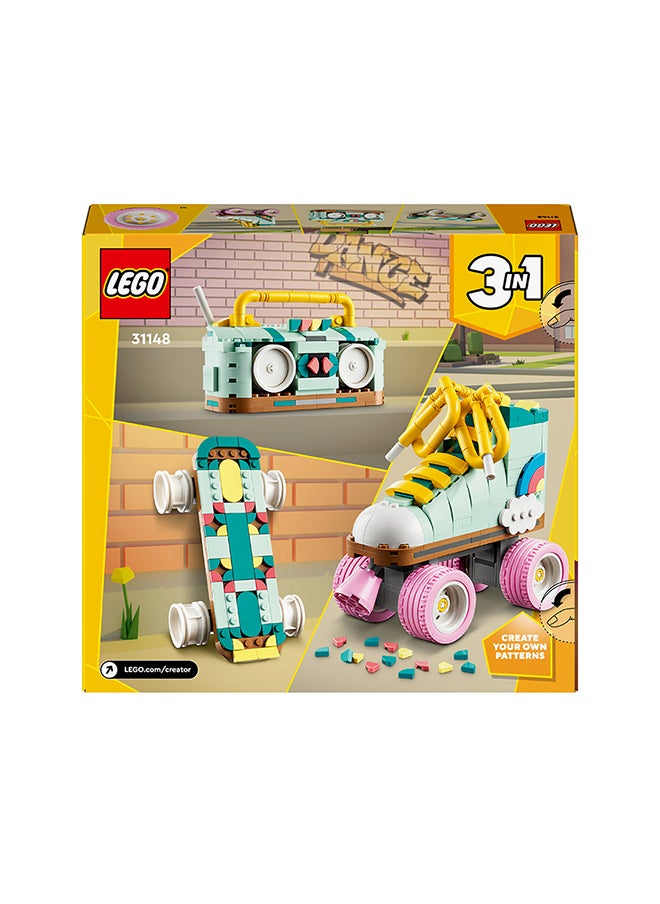 LEGO - Creator 3in1 Retro Roller Skate to Mini Skateboard Toy to Boom Box Radio, Set for 8 Plus Year Old Girls, Boys & Kids, Great Desk Decoration or Bedroom Accessories, Gifts for Music Lovers 31148 (342 pieces) - Image 1