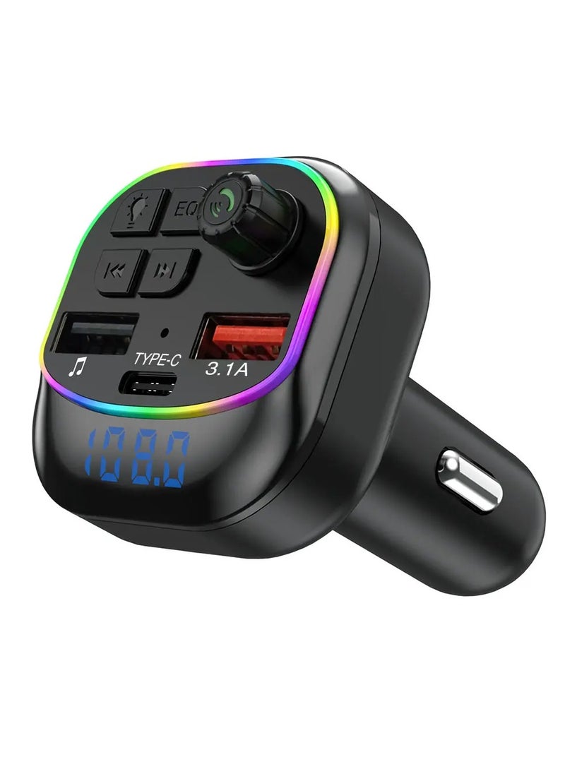 BO-X11 BT5.3 FM Transmitter Car MP3 Player Dual USB fast charger Handsfree call Car kit FM modulator with LED light