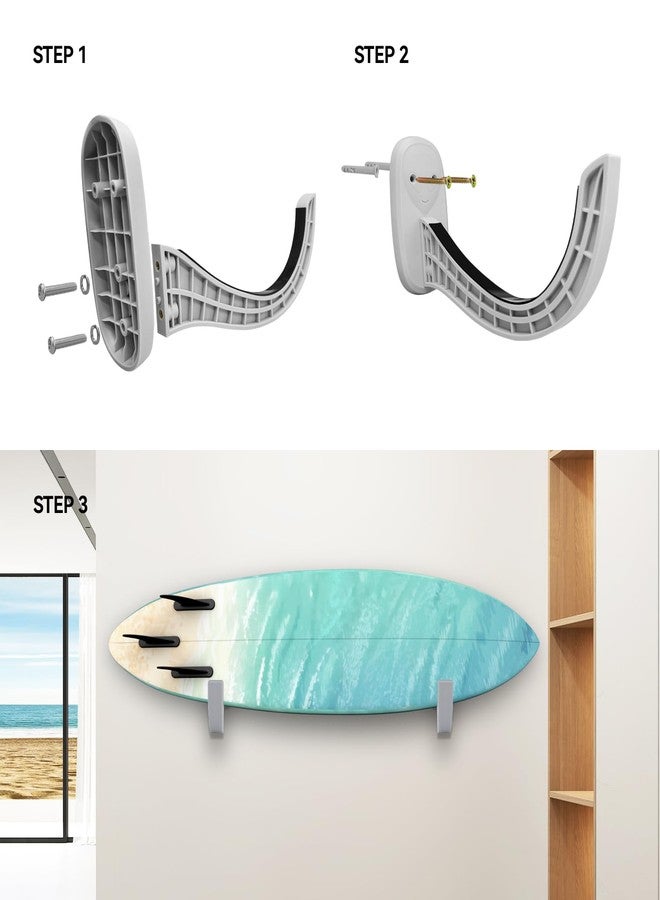TWO STONES Surfboard Rack for Wall | Surfboard Wall Mount | Paddle Board Rack | Surfboard Wall Rack | Paddle Board Wall Rack | Surf Board Wall Mounts | Surf Rack for Board Storage (Grey) - Image 4
