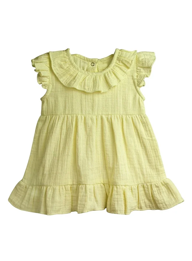 Luay Multicolour LUAY 100% Linen  Baby Frock, with Frills, Dress for Baby Girls, Cute and Trendy Summer Dress for Babies (Pack of 4) for Women | Best Price UAE