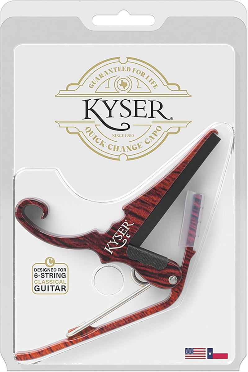 Kyser Musical Products Quick-Change Guitar Capo, KGCRWA, Rosewood - For Classical Guitars, Made in USA, Quality, Strong, Lightweight, Quick & Easy Key Changes, Innovative, Perfect Fit For Classicals - Image 5