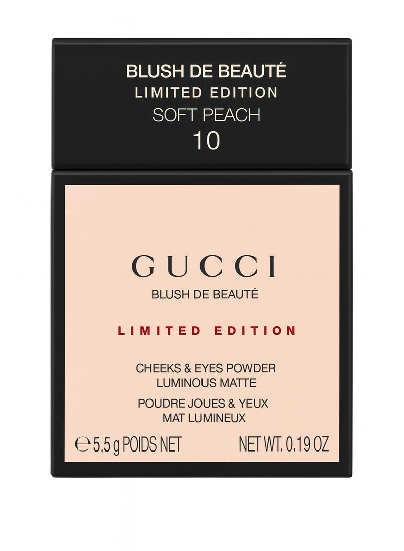 غوتشي أحمر خدود غوتشي دي بوتيه إصدار محدود - درجة ١٠ خوخي ناعم | بودرة خدود وعيون مطفية مضيئة | ٥٫٥ غرام - Image 4
