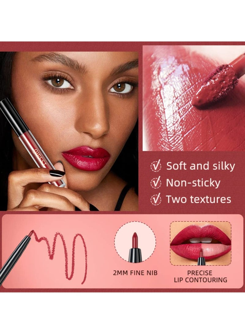 QiBest 3 In 1 Lip Gloss Set With Matte Lipstick ,Moisturizing Lip Gloss And 2mm Lip Liner Liquid Lipstick Long Lasting Makeup Lip Plumping Lipstick Lipgloss Soft And Smooth Like Cream (01 - Sunset Encounter) - Image 4