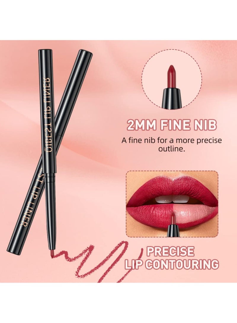 QiBest 3 In 1 Lip Gloss Set With Matte Lipstick ,Moisturizing Lip Gloss And 2mm Lip Liner Liquid Lipstick Long Lasting Makeup Lip Plumping Lipstick Lipgloss Soft And Smooth Like Cream (01 - Sunset Encounter) - Image 5