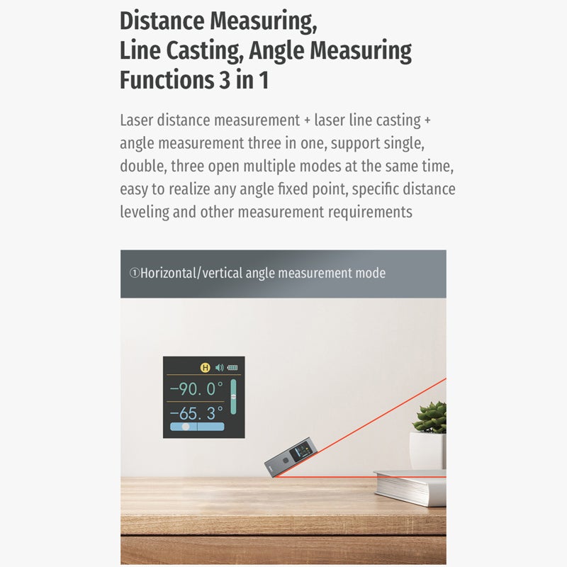 ATuMan Infrared Distance Meter 40m ±2mm Accuracy Backlit Screen - Versatile Measurement Functions Reliable Digital Rangefinder for Construction Interior Design - Image 4