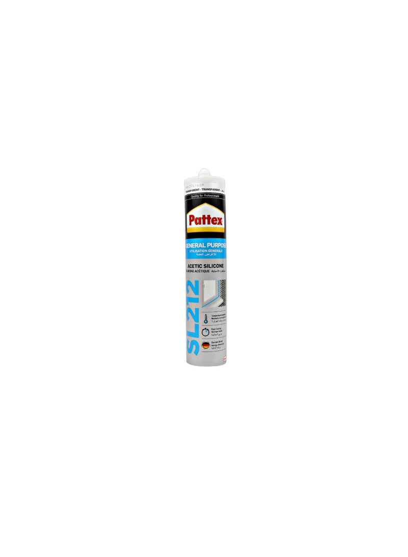 Pattex General Purpose SL212 Acetic Silicone Clear (Transparent) - 280ml - Image 3