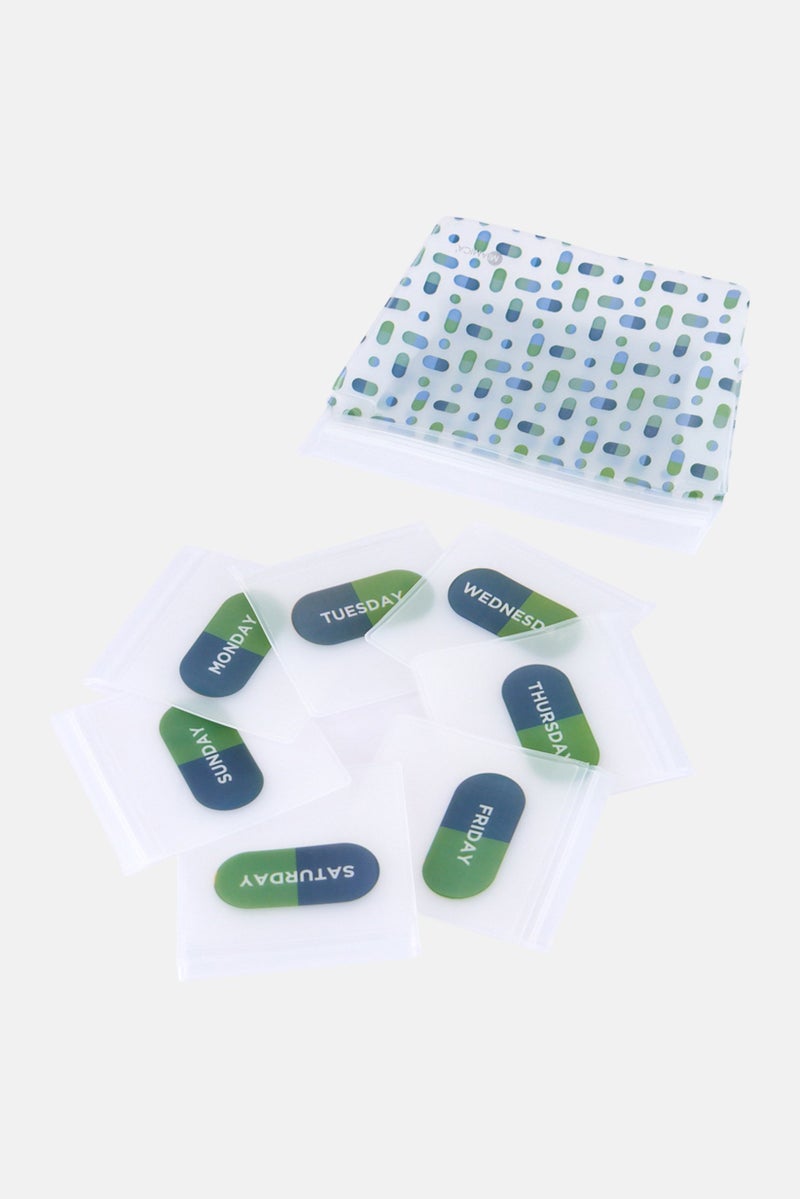 Miamica Reusable 7 Pieces Pill Pouches, Transparent - Image 4