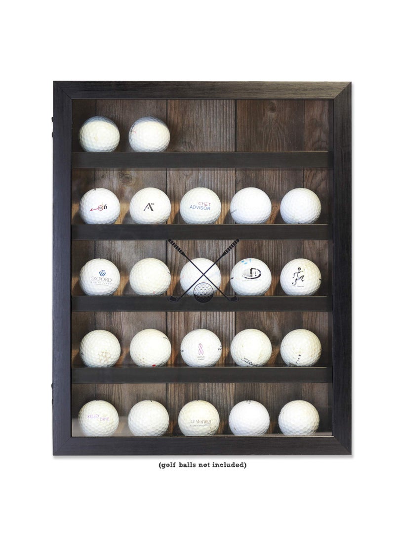 Lawrence Frames Lawrence Frames 531011 11x14 Golf Display CaseHolds 25 Logo Balls Shadow Box Frame Black 