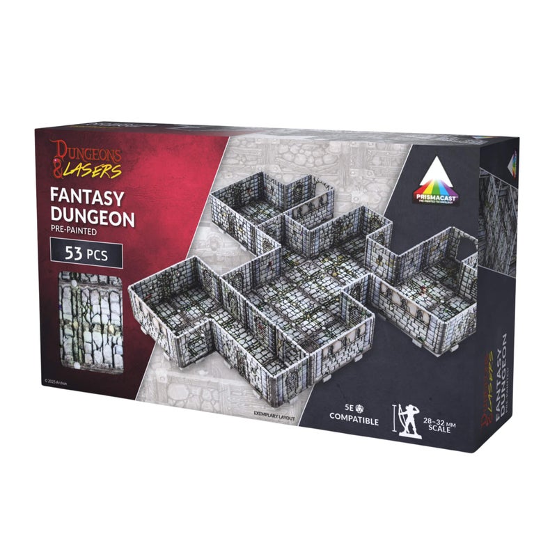 Dungeons & Lasers مجموعة تضاريس مرسومة مسبقًا من Dungeons Lasers لألعاب DND وألعاب RPG على الطاولة متوافقة مع 5E مع تصميم معياري للتجميع السريع زنزانة خيالية - Image 3