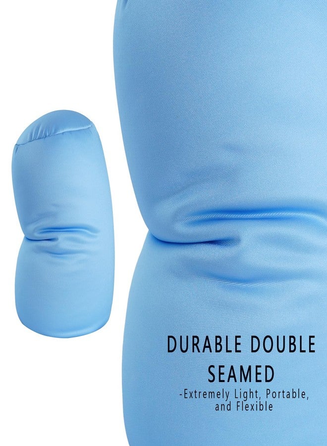 Focustree Microbead Neck Body Pillow Tube Microbead Bolster Bean Smooth Cool Pillow Neck Cervical Roll Pillow for Sleeping 7 x 12Inch Throw Travel Pillow(Maya Blue) - Image 4