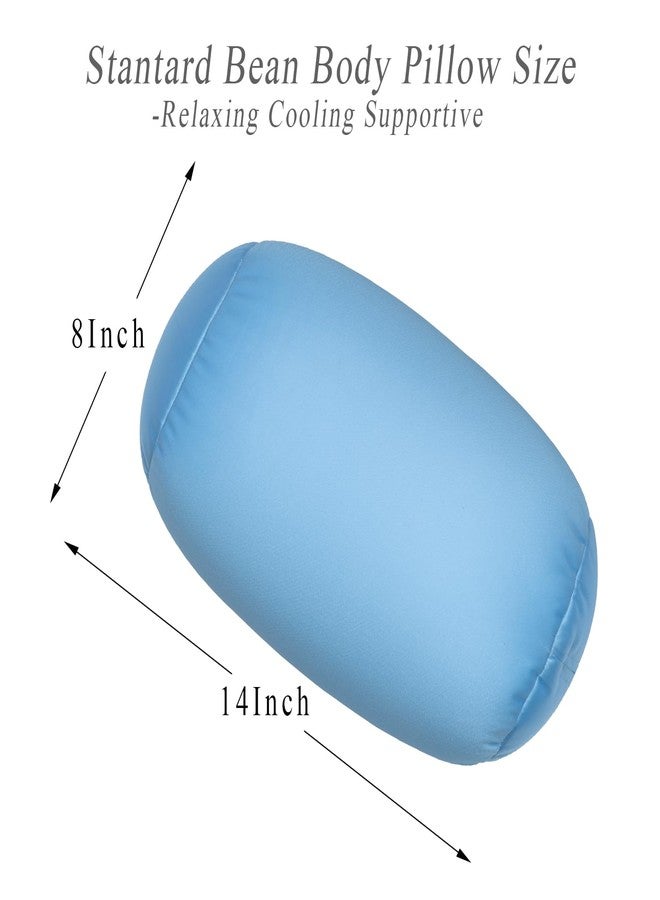 Focustree Microbead Neck Body Pillow Tube Microbead Bolster Bean Smooth Cool Pillow Neck Cervical Roll Pillow for Sleeping 7 x 12Inch Throw Travel Pillow(Maya Blue) - Image 5
