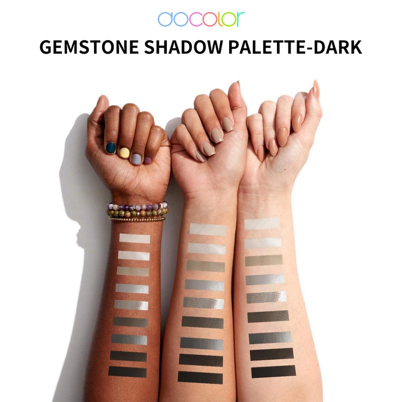 docolor Eyeshadow Palette 9 Colors Black Eyeshadow Gemstone Shadow Palette Highly Pigmented Mattes Shimmers Smokey Glitter Cream Colorful Powder Blendable Long Lasting Waterproof Makeup Palette - Image 5