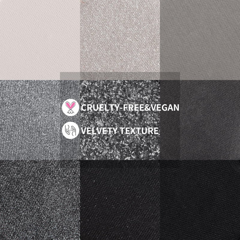 docolor Eyeshadow Palette 9 Colors Black Eyeshadow Gemstone Shadow Palette Highly Pigmented Mattes Shimmers Smokey Glitter Cream Colorful Powder Blendable Long Lasting Waterproof Makeup Palette - Image 3