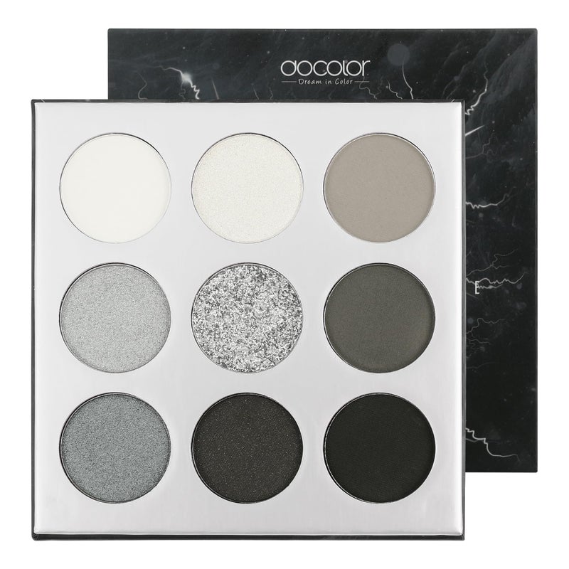 docolor Eyeshadow Palette 9 Colors Black Eyeshadow Gemstone Shadow Palette Highly Pigmented Mattes Shimmers Smokey Glitter Cream Colorful Powder Blendable Long Lasting Waterproof Makeup Palette - Image 1