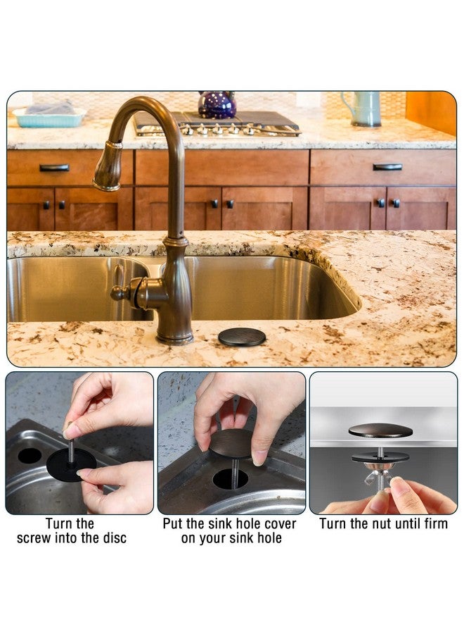 ليفيدي غطاء فتحة حوض المطبخ مقاس 2 بوصة، غطاء فتحة الصنبور، غطاء فتحة صنبور حوض المطبخ المصنوع من الفولاذ المقاوم للصدأ، غطاء سدادة معدنية (برونزي مطلي بالزيت) - Image 4