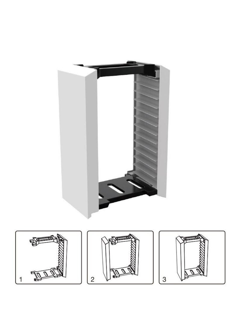 DOBE - Play Station 5 4 CD Disks Card Holder Game Card Box for PS4 PS5 Game CD Case Storage Stand Holder Bracket for PlayStation Video Game Holder Video Game Tower - Image 1