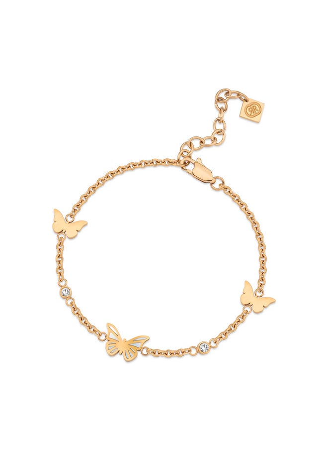 CERRUTI 1881 Butterfly Rose Gold Bracelet, Mother of Pearl Butterfly Motifs, Elegant and Playful Design by Cerruti 1881  - Image 1