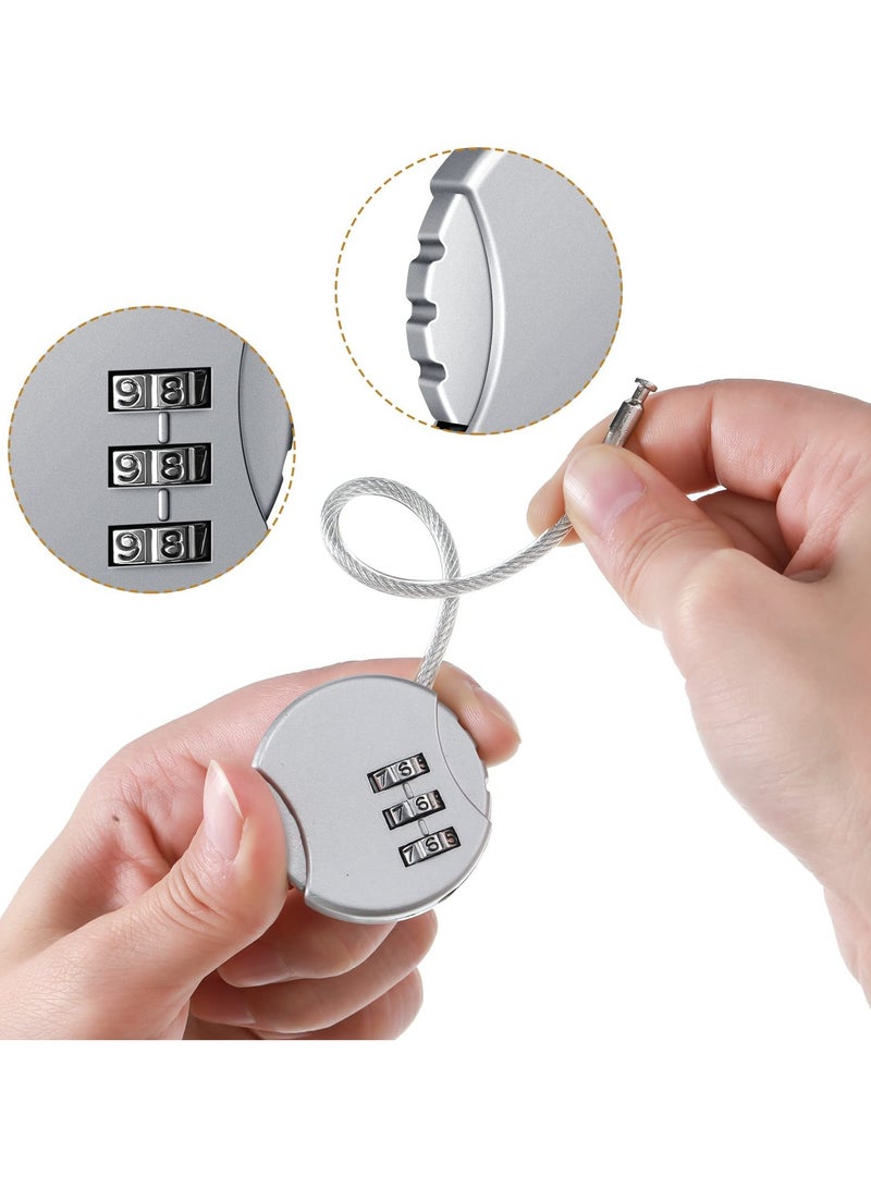 Fasola 4 Pieces 3 Digit Combo Number Locks, Combination Locks, Luggage Lock Waterproof Travel Padlocks for School Gate Fence Cabinet Toolbox Suitcase Gym, Hasp Storage (Black, Silver )  - Image 4