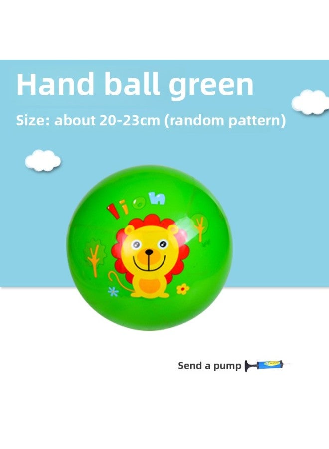 Children's Small Rubber Ball Children's Basketball Elastic Pat Ball Kindergarten Special 0-3 Years Old Baby Toy Ball-Color:Green Pat Ball (one Pump Per Id)  - Image 1