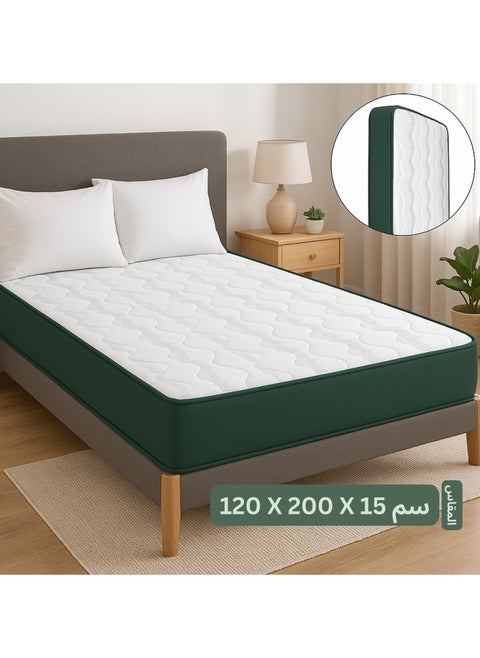 High-Density Foam Mattress – 15cm Thick, Premium Foam Layers with Breathable Turkish Cotton Fabric – Orthopedic Support, Moisture-Wicking, No Flip Design – Size 120 x 200 x 15 cm